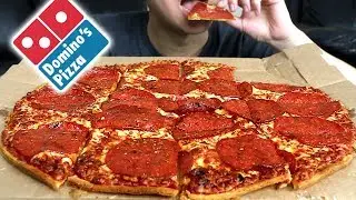 ASMR PIZZA MUKBANG ─ Thin Crunchy Crust 🍕🍕 (No Talking) | Domino's Pizza Eating Sounds, ASMR Eating
