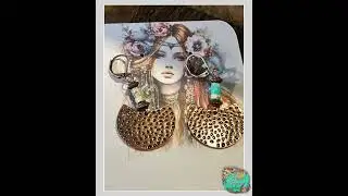 Boho Vintage Chic Southwestern Copper Dangle Wire Earrings, Turquoise Stone, Gift Box