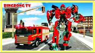Fire Truck Real Robot Transformer - FireFighter City Rescue - Best Android Gameplay 2020