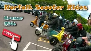 Short ride through Cromer in 4k - Vespa, Lambretta, Royal Alloy, Scomadi. LML