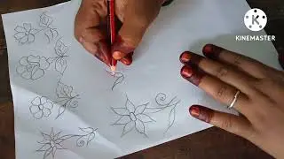 Rumal ke design Rumal ka corner design Azmat painting Design AZ kaise Drow kare all flower Drow