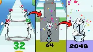 🕹 Stickman Roll WEEGOON - Android Gameplay Walkthrough - All Levels 1-5 - Funny Stickman