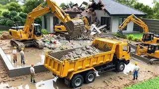 Miniature Construction &ndash; Overnight Rebuild of a Two-Story Japanese House & Koi Pond After the Storm