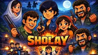 Sholay | Cartoon Virsion 🎬|#sholay #sholaycartoon #viral 
