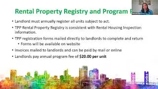 Tenant Protection Program Webinar for Landlords