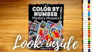 90s Vibes [Black Edition] -Flip Through - Color by Number | Mystery Mosaics Coloring book for adults