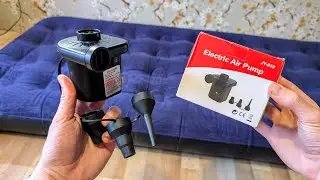Электрический воздушный насос 240 В / 12 В для надувных изделий и матрасов - с автомобильным адап...