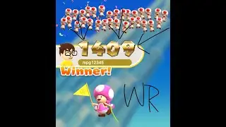 1409 score in Super Mario Run Toad Rally (FWR)