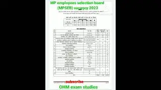 MPSEB Group 5 recruitement 2023 /MPPEB latest Vacancy 2023#Shorts video #thending