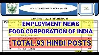 Hindi Translator Post in FCI