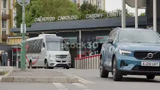 Entrance To Cardiff Central Railway Station, Wales, UK