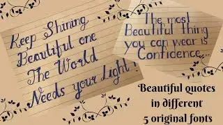 Beautiful quotes is 5 different original fonts #calligraphy #handwriting #howto neat writing