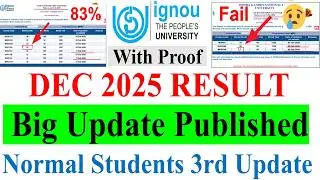 { Breaking News} IGNOU Published DEC 2025 Result 3rd Update Published | Check Your Result Now