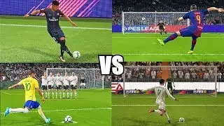 FIFA 18 VS PES 2018 COMPARISON - FREE KICKS, LONGSHOTS, SKILLS, PENALTIES