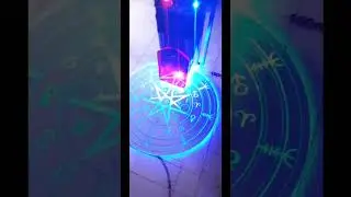 Laser engraved mirror Wiccan symbol of protection