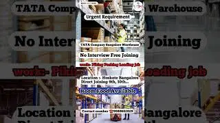 TATA Company Vacancy | Bangalore Job Vacancy | Bangalore Job For Freshers | Job In Bangalore Today