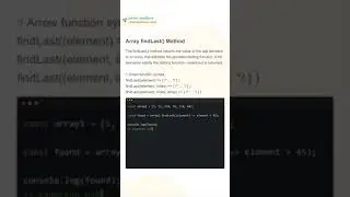 Array findLast() Method | #array #javascript