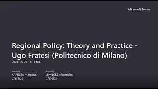 Regional Policy: Theory and Practice by Ugo Fratesi - Politecnico di Milano