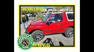 My New Cherry Red Geo Tracker 4x4 Tow Car For RV!