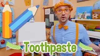 Blippi Learns How To Draw Toothpaste - EASY ART FOR KIDS! | Blippi's Drawing Lesson #shorts