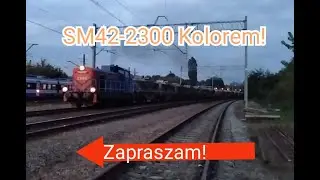 Nocny przejazd SM42-2300 ze składem towarowym + miły maszynista.