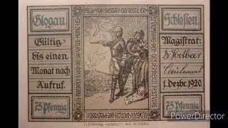 1920 German Pfenning set in Glogau (emergency money)