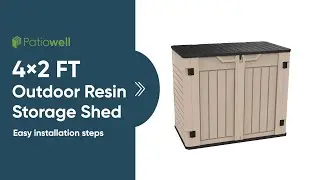 Patiowell Resin Outdoor Storage Shed - 4' x 2' FT Assembly