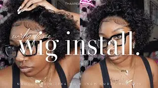 PRE-PLUCKED + PRE-BLEACHED 8 INCH CURLY BOB WIG | INSTALL, BABY HAIRS, + STYLING FT. NADULA HAIR