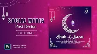 How to Create Shab E Barat Social Media Post Design in Photoshop | Photoshop Tutorial