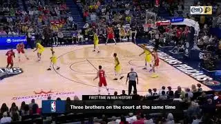 Jrue, Justin and Aaron Holiday share the court at the same time and make NBA History