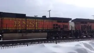 CSX K048 East with Two BNSF at LSRHS. February 22, 2015