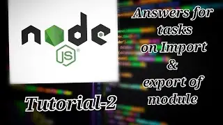 Answer for tasks on Import & export module