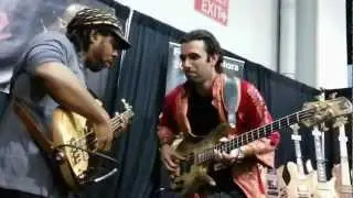 Michel labex labaki jam with Victor wooten at NAMM