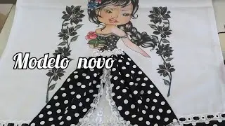 COMO FAZER SAINHA DE BONECA NOVO MODELO  EM PANO DE PRATO  PASSO A PASSO A PASSO A PASSO