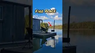 Fire Place on a Raft.                    #floating #deck ##houseboat #life #anothertimeanotherplace