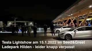 Tesla Lightshow am Seed&Greet Ladepark in Hilden