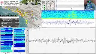 M 4.2 - 5 km SW of Isleton, CA 10/18/23 - RaspberryShake 4D Seismograph (RD29A) - Chino  Hills, CA