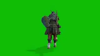Horseman Horse Riding Back View | Free Green Screen 3D Animation