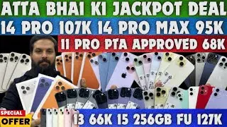 ATTA BHAI IPHONES | 14proMax 95k 😱 14pro 107k 😳 11pro PTA APPROVED 68k 😍 15 512gb 107k 😱