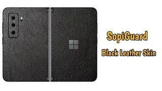 SopiGuard Black Leather Skin for Microsoft Surface Duo 2