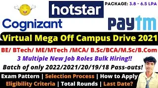 🔴Hotstar & Paytm Recruitment 2021 | Cognizant Off-Campus Drive 2021 for Programmer Analyst Trainee!!