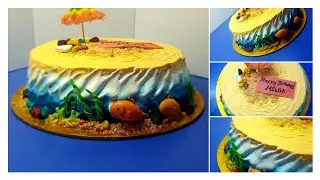 Kids Birthday Theme Cake | Beach Theme Cake Decorating
