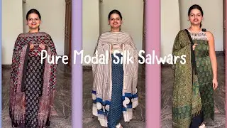 EPI 448|PURE MODAL SILK SUITS|PREMIUM DESIGNER HANDBLOCK PRINTS #modal #dressmaterials @curatedvault