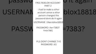 FREE ROBLOX ACCOUNT PART 2