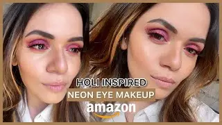 HOLI inspired Neon Eye Makeup