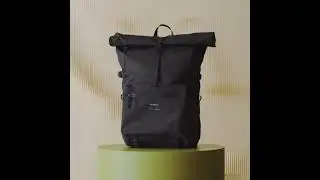 Sandqvist Ruben 2.0 Water-Resistant Rolltop Backpack in Black