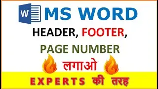 Header Footer and Page number in Word