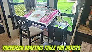 Yaheetech Drafting Table for Artists Review & Test | Drawing Desk with Stool and 3 Slide Drawers