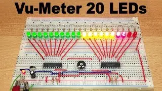 Vu-Meter 20 LEDs with LM3915 (Standard LED scale + Electric diagram)