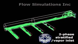 Manifold with Ansys' VOF (Free Surface) CFD model, Side Inlet